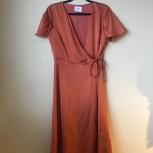 Burnt Orange Silk Dress